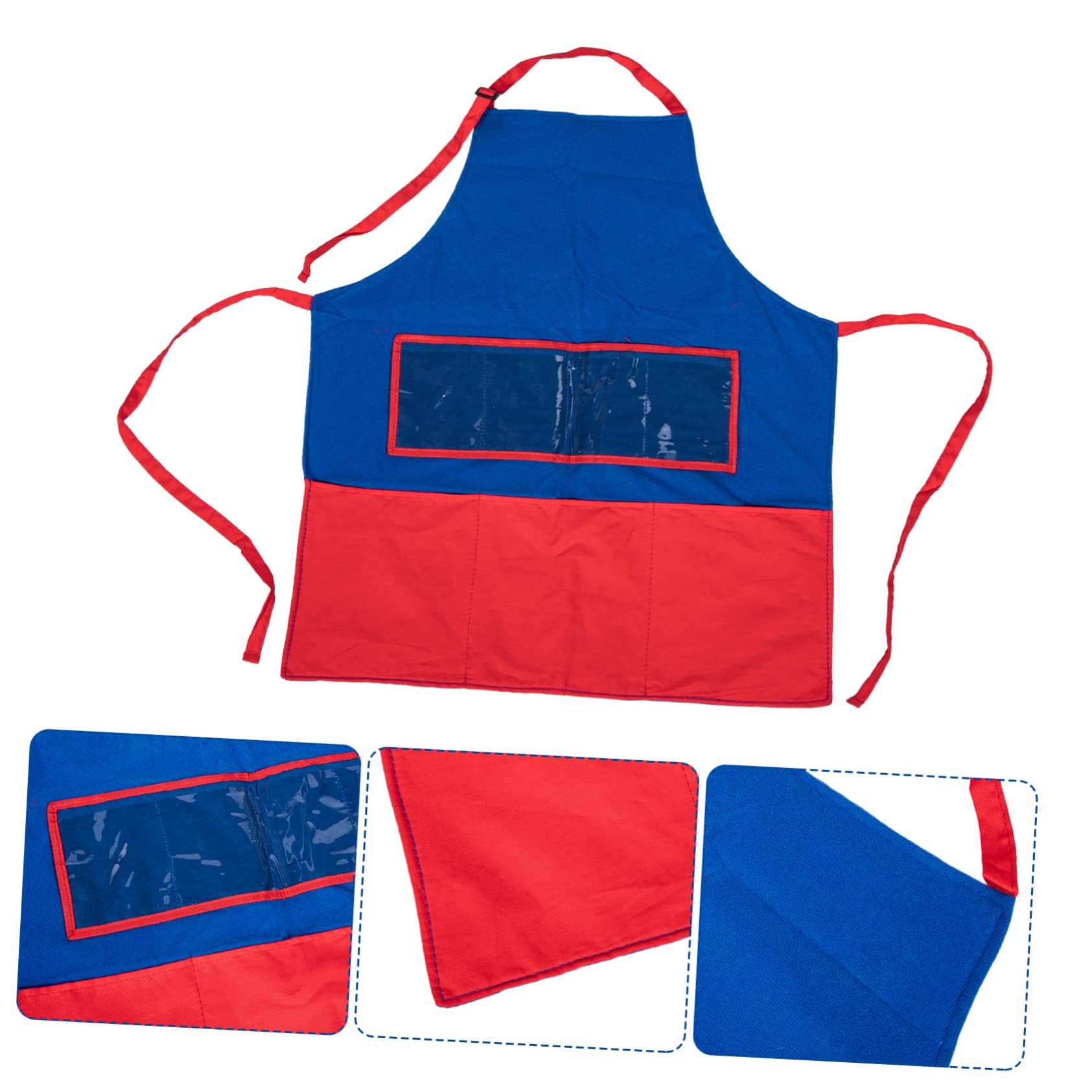 COLLBATH Delantal de Fieltro para Enseñar con Bolsillo, Delantal de Maestra de Jardín de Infantes para Usar con Cuentos Ilustrados