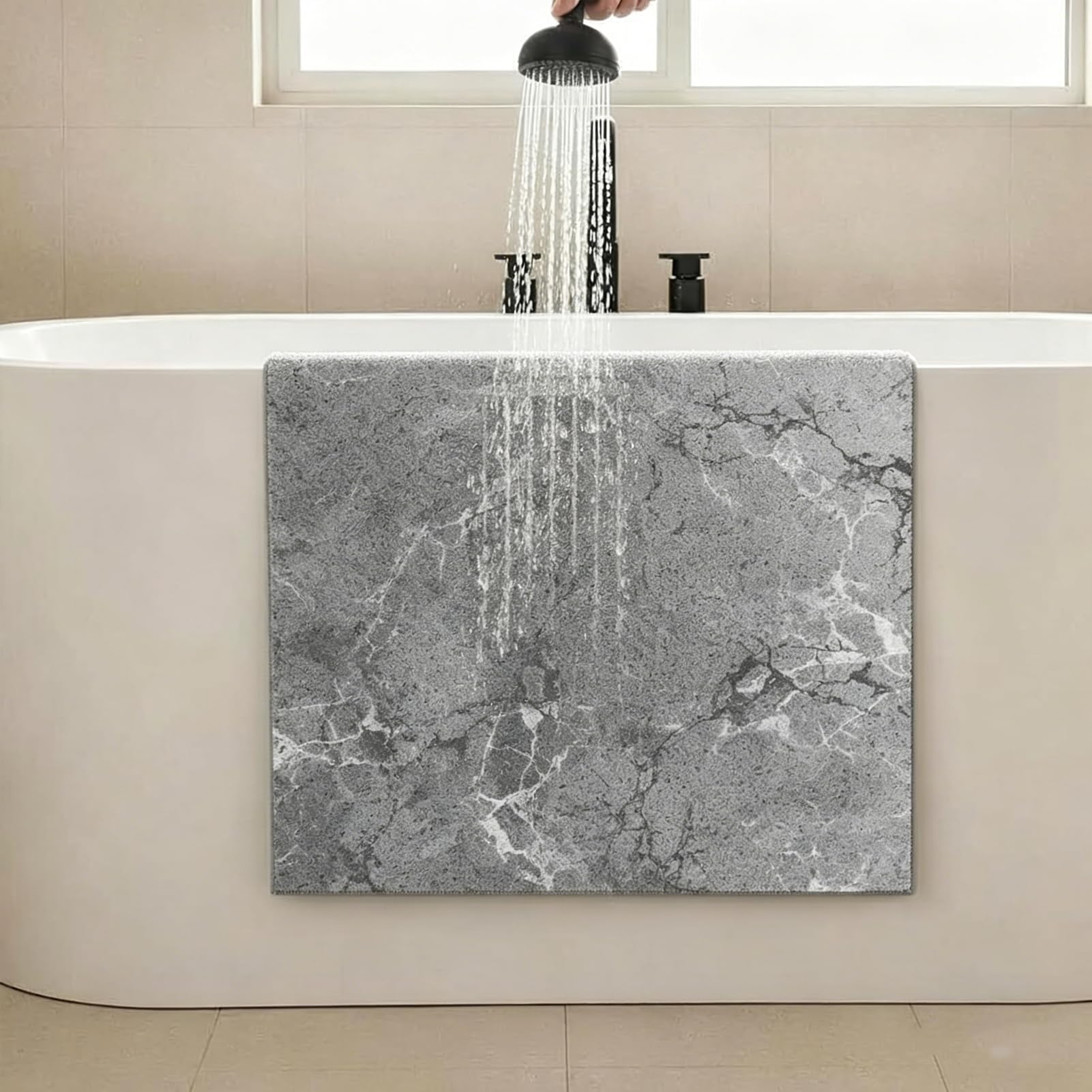Duscheinlage rutschfest 80X120 cm Luffa Antirutschmatte Dusche Badewannenmatte ohne Saugnäpfe Badematte mit Ablaufloch für Duschkabine und Nassbereiche