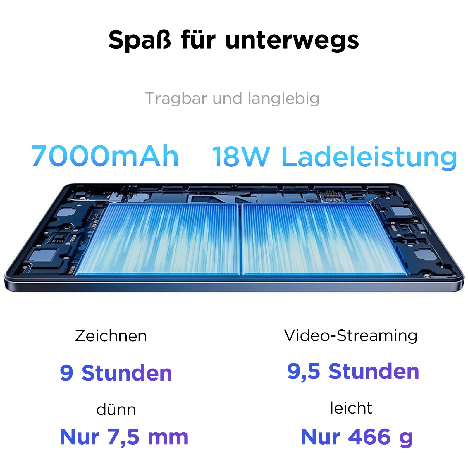Ugee UT2 Fun Drawing Pad Standalone No Computer Needed mit 10,36 Zoll 2K Display und NanoMatte Finish, tragbares Tablet mit U-Pencil