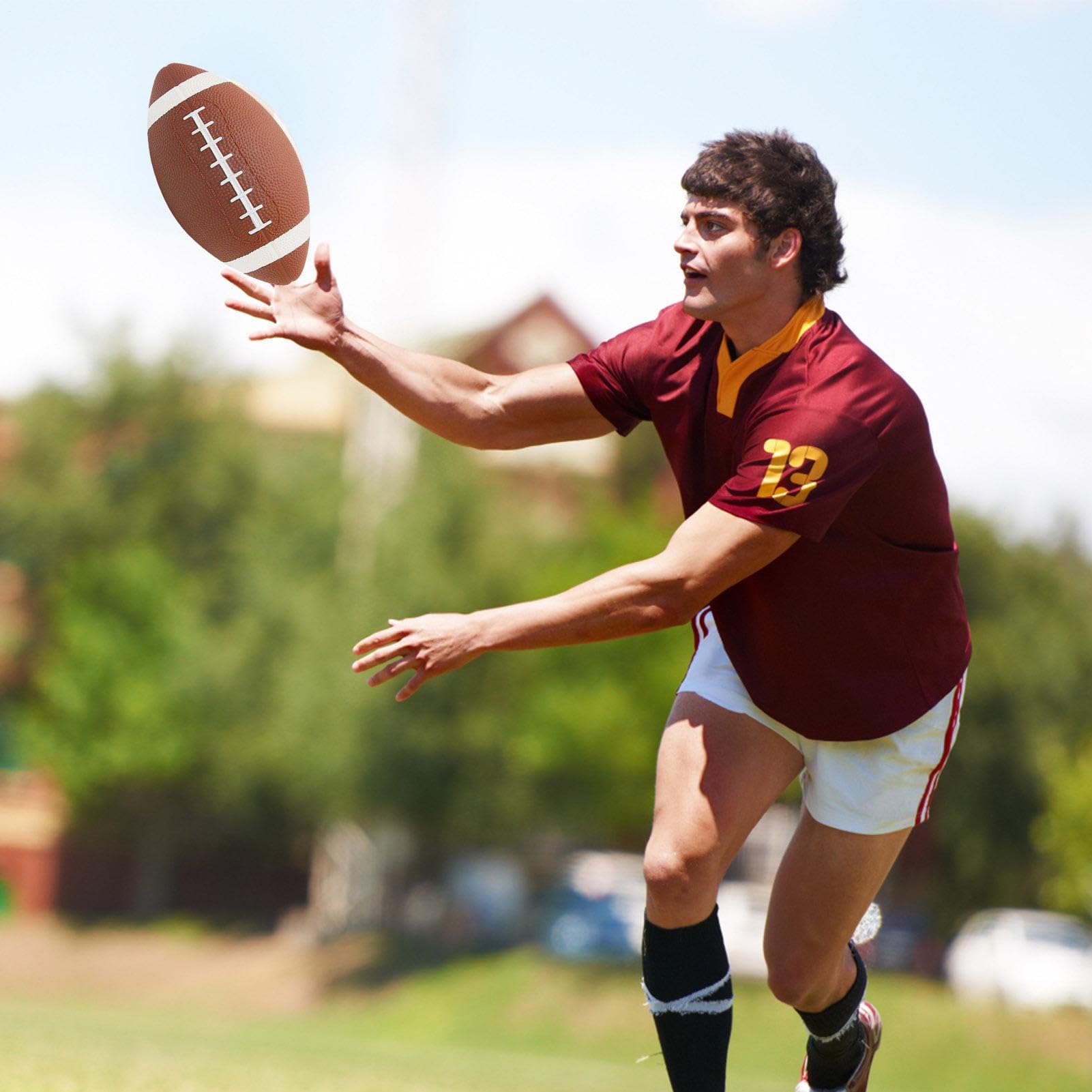 Generico Football americano, pallone da calcio in gommas, palloni per tutte le stagioni con presa migliorata per giochi e allenamenti in giardino, regalo per bambini