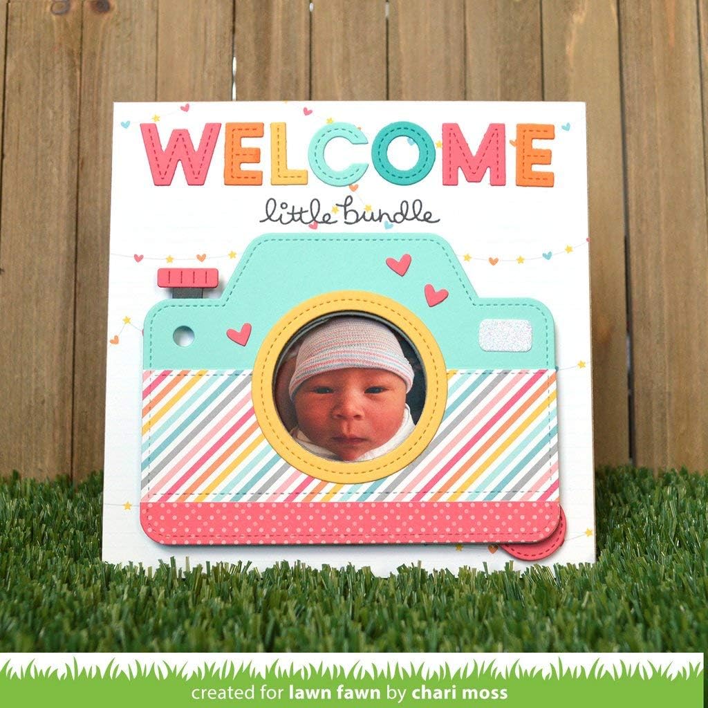 Lawn Fawn Magic Iris Camera Add-on Interactive Die and Pull Tab Add-on Die, Two Item Bundle (LF2344, LF2345)