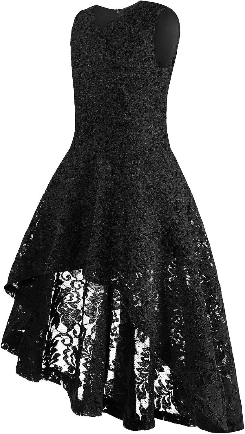 Girls Dress Sweet & Cute Puff Sleeve Square Neck Ruffle Dot Ruffle Swing Dress 5-14 - Image 2