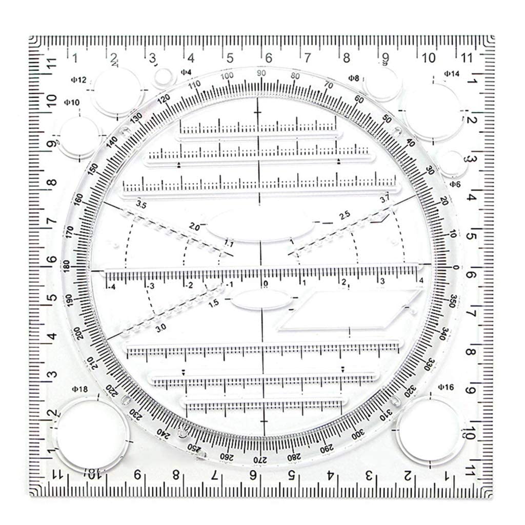 Jashgop 1PCS Multi-Functional Drawing Tool Ruler for Designing Office, Square Measuring Geometry Ruler for Studying, Geometric Drawings Templates/Drafting Stencils Measuring Tools for Students.-image-4