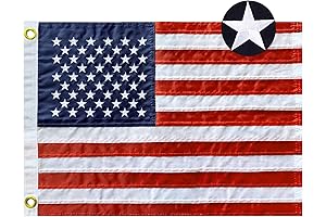 Embroidered Stars and Stripes American Flag for Boats (12.5" x 18")