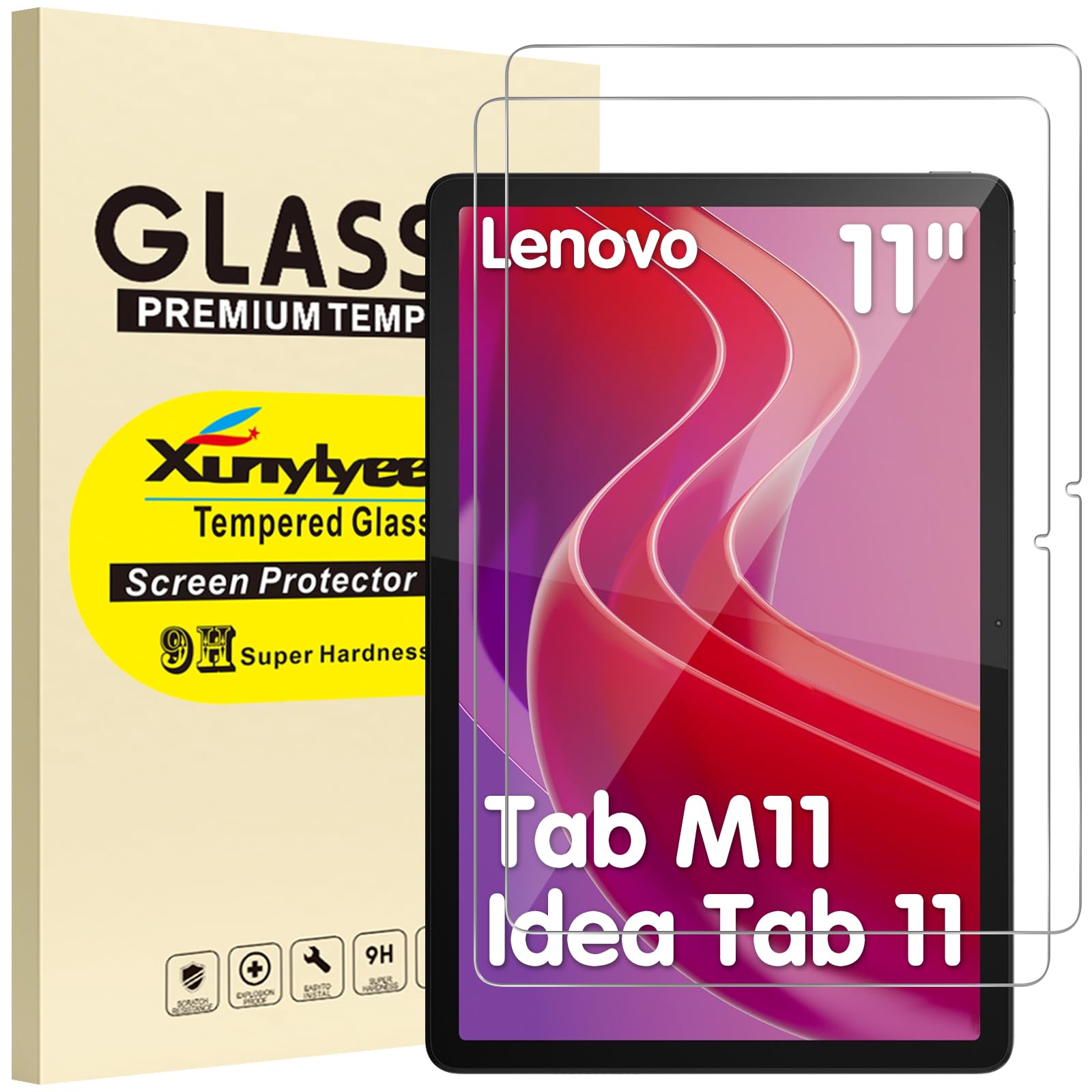 2-Pack, Screen Protector for Lenovo Tab M11/ Lenovo Idea Tab 11 Inch 2025 Tempered Glass Film