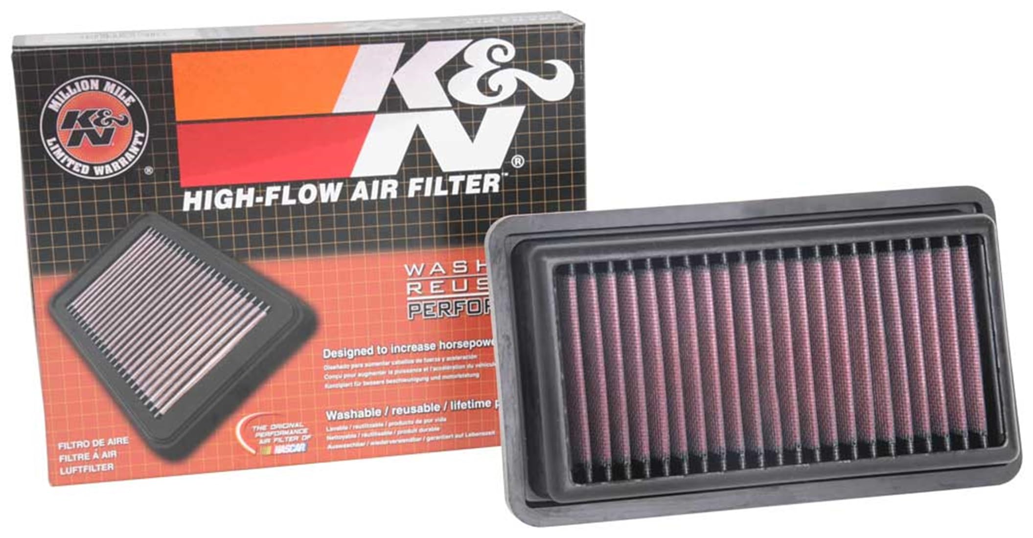 K&N Filtro Aria di ricambio compatibile con Nissan Micra K14 0.9/1.0/1.5 Turbo Diesel 2016- (33-3082)