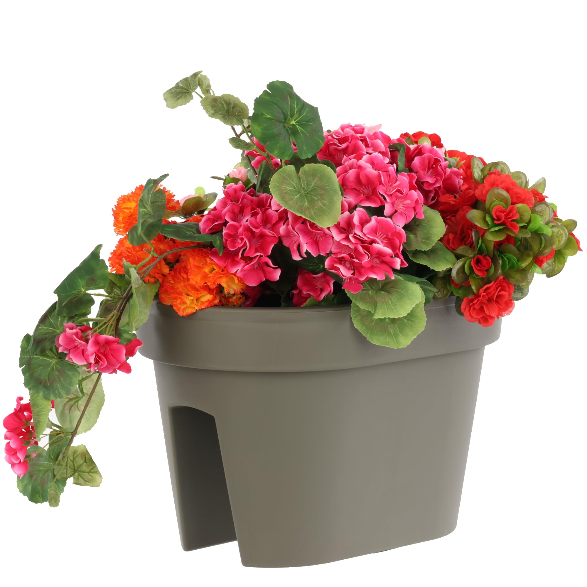 Maceta 15.5 Litros Balcón Jardineras Para Barandilla De Balcón - Set De 2, 58x29x24 Cm, Color Antracita, Resistentes A La Intemperie Maceta Colgar Balcón 58x29 Cm