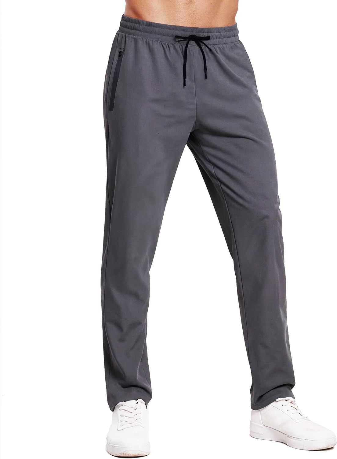 RPOVIG 3 Pack Men's Athletic Sweatpants with Zipper Pockets Workout Gym Running Hiking Active Cooling Stretch Joggers Pants - Image 2