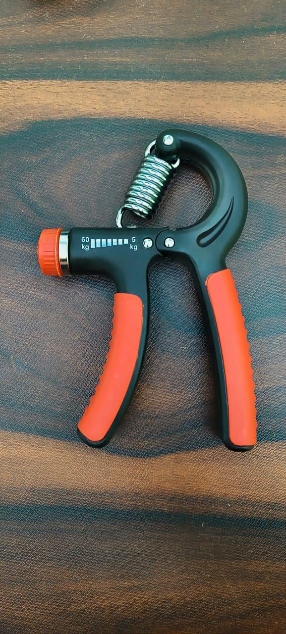 Adjustable Hand Grip Strengthener, 5-60 kg Resistance, Non-Slip Handles, Black and Red-image-0