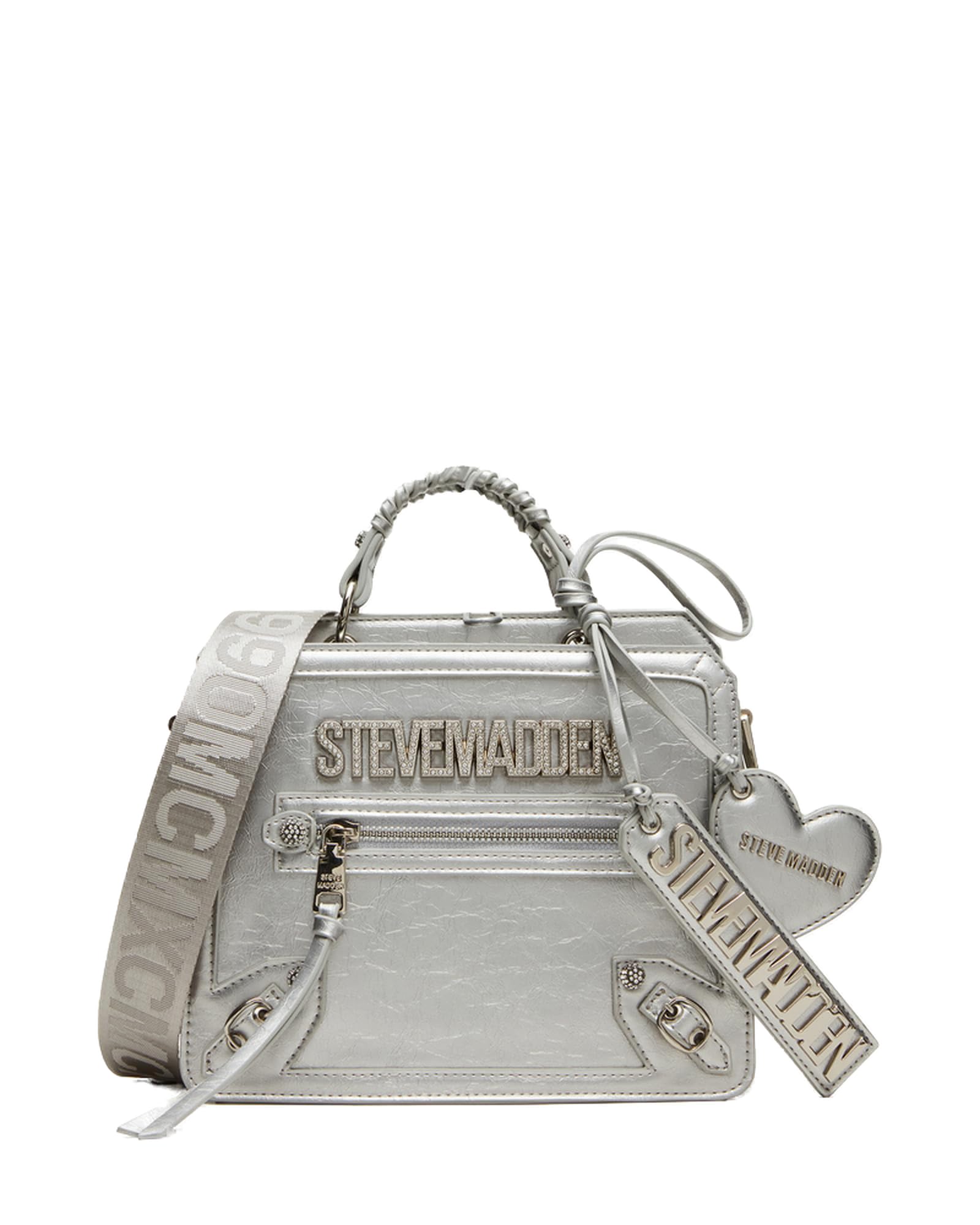 womens Steve Madden EVELYN Logo Plaque Top Handle