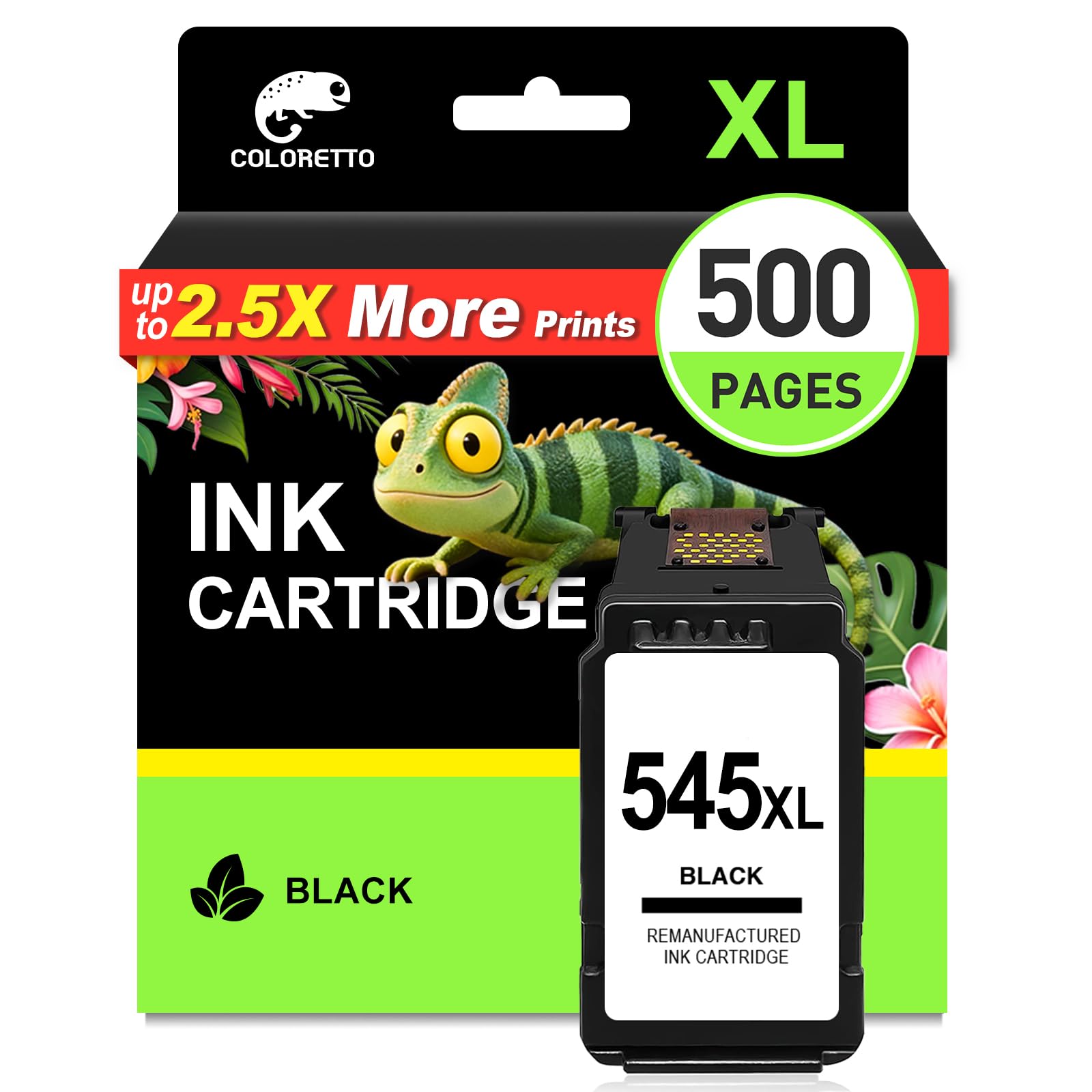 545XL Cartucce D'Inchiostro Compatibili Per Canon – 2 Nero, 600 Pagine Per MX490, TS3150, TR4550 E MG2550