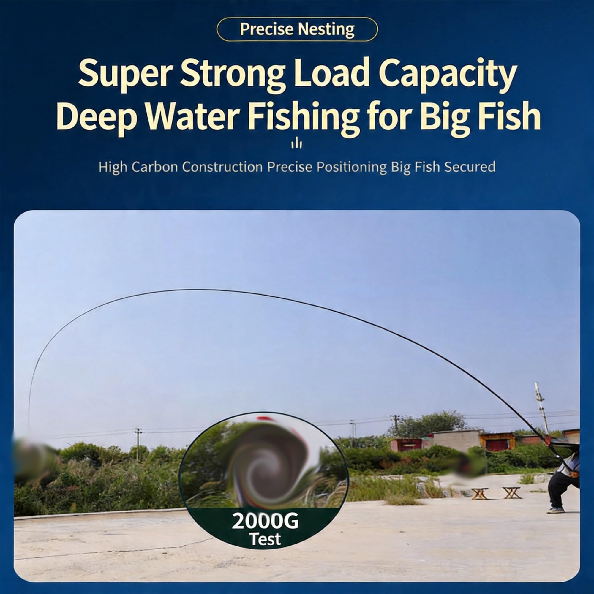 Canna da pesca telescopica in fibra di carbonio da 8-16 m - Ultraleggera, portatile, ideale per i viaggi e per gli appassionati di pesca
