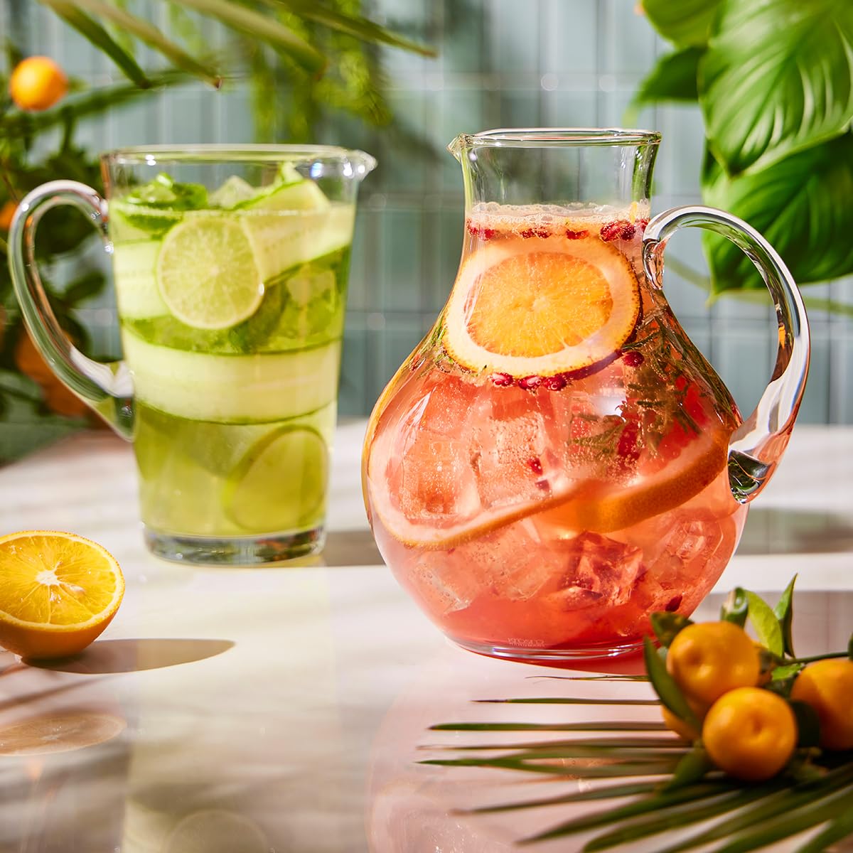 KROSNO Dzbanek do Wody, Soków i Napojów Kolekcja Harmony, 1000 ml | Szkło Kryształowe Bezołowiowe, ręcznie formowany, do wody, soków, lemoniady i napojów, zmywarka
