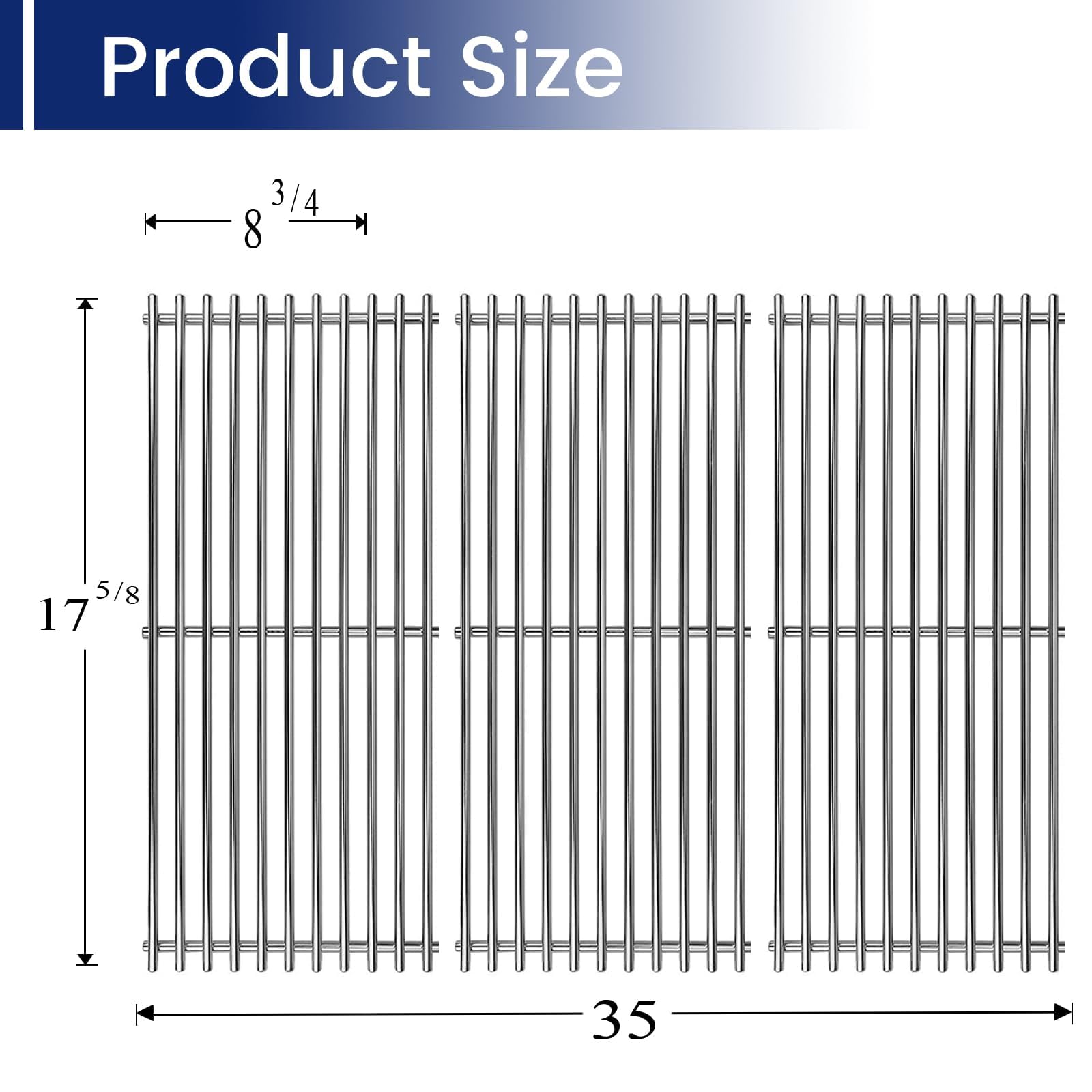Shengyongh 4-Pack Grill Replacement Parts - Stainless Steel Grates & Burners For Master Forge BG179A