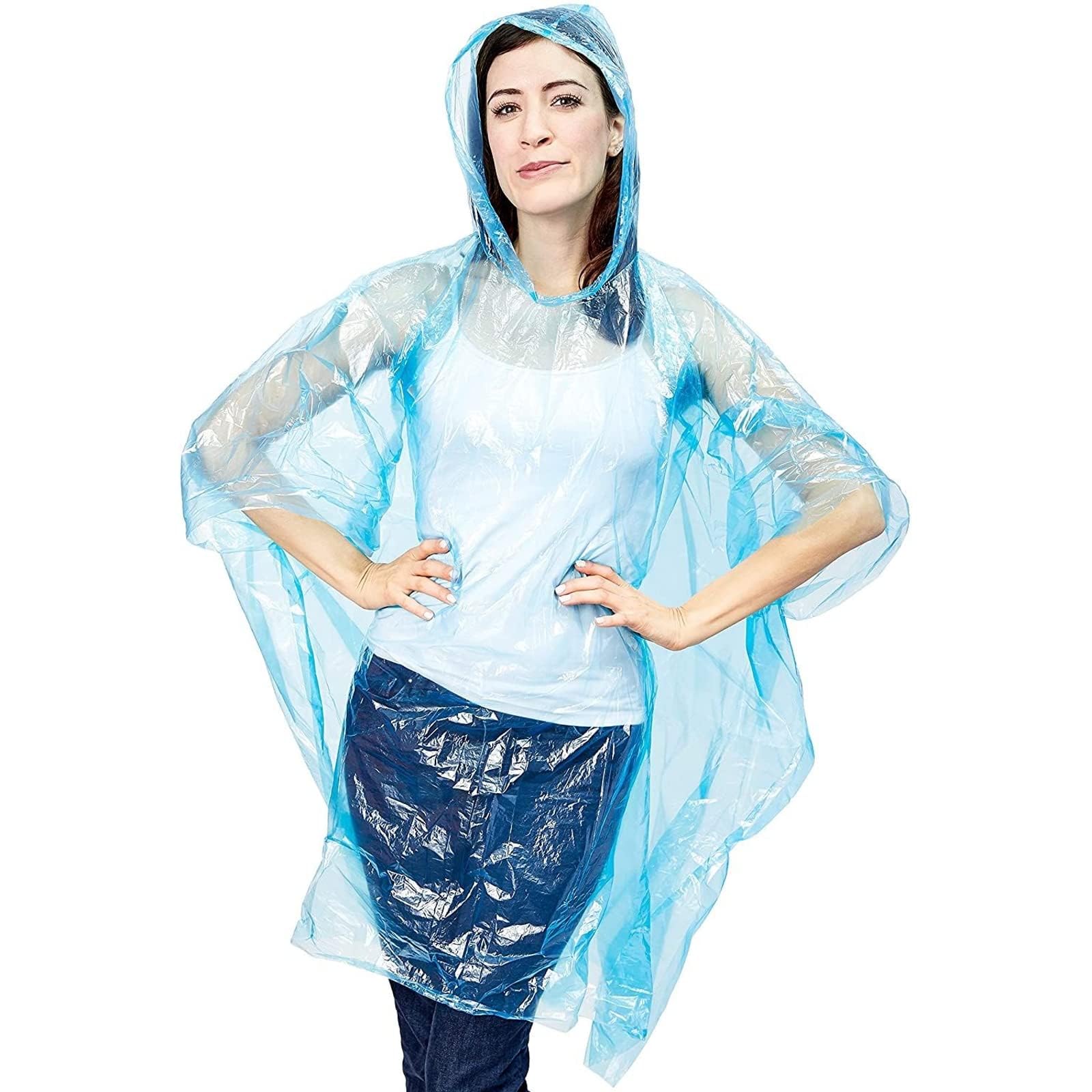 Poncho de Plástico Reutilizable Impermeable 4 Piezas Capa de Lluvia para Viajes