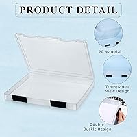 Vista 3 de PerKoop 6 Pcs Clear Paper Storage Box A4 Plastic File Box Document Paper Organizer Storage Board Game Project Cases Containers with Buckle for Black