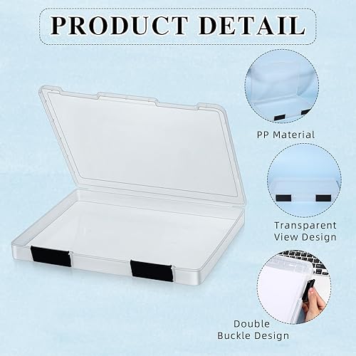 Miniatura 3 de PerKoop Caja de almacenamiento de plástico transparente A4, caja de almacenamiento de plástico para documentos, caja de plástico de papel,