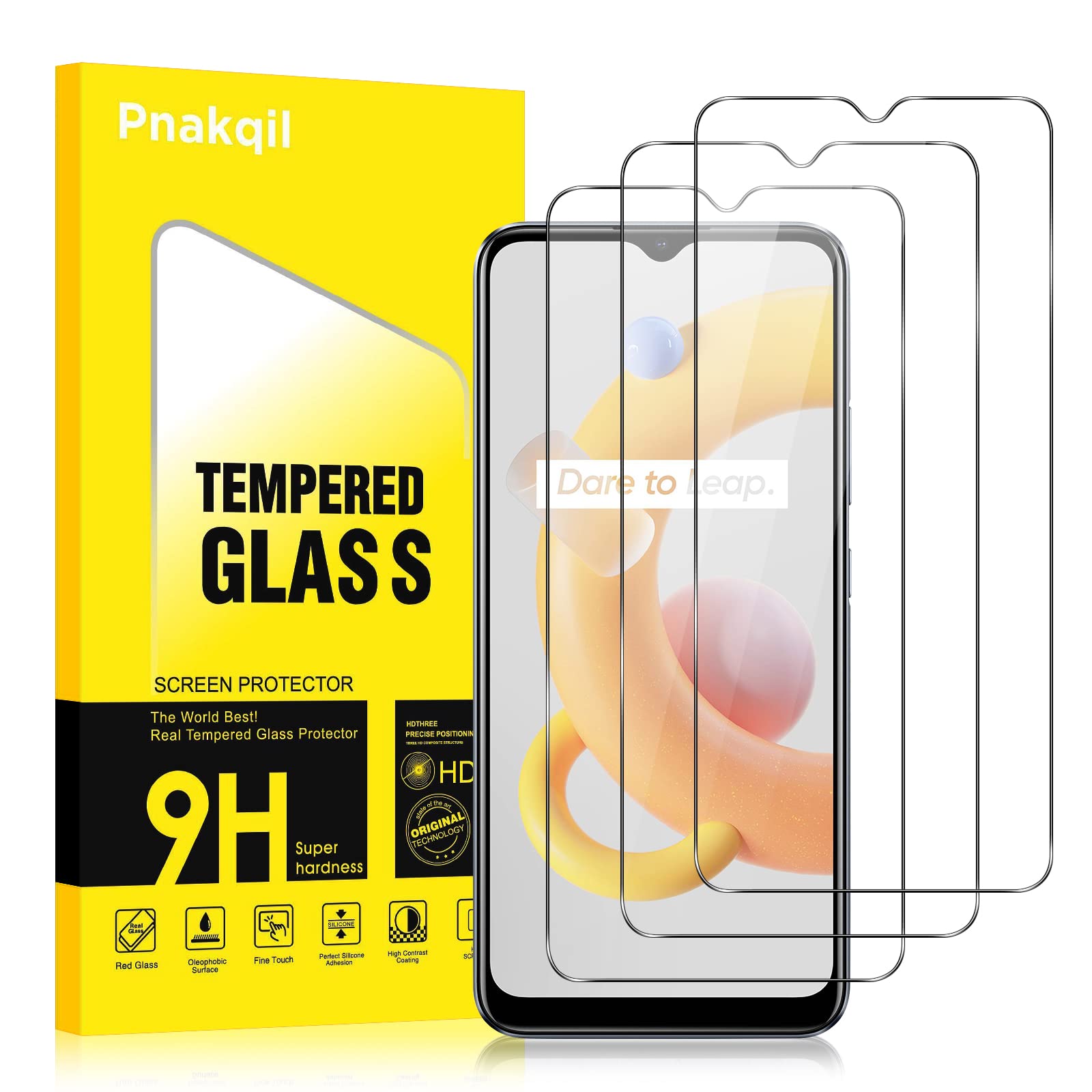 Kziwii 3 Pezzi Pellicola Vetro Temperato per Realme C11 2021, Pellicola