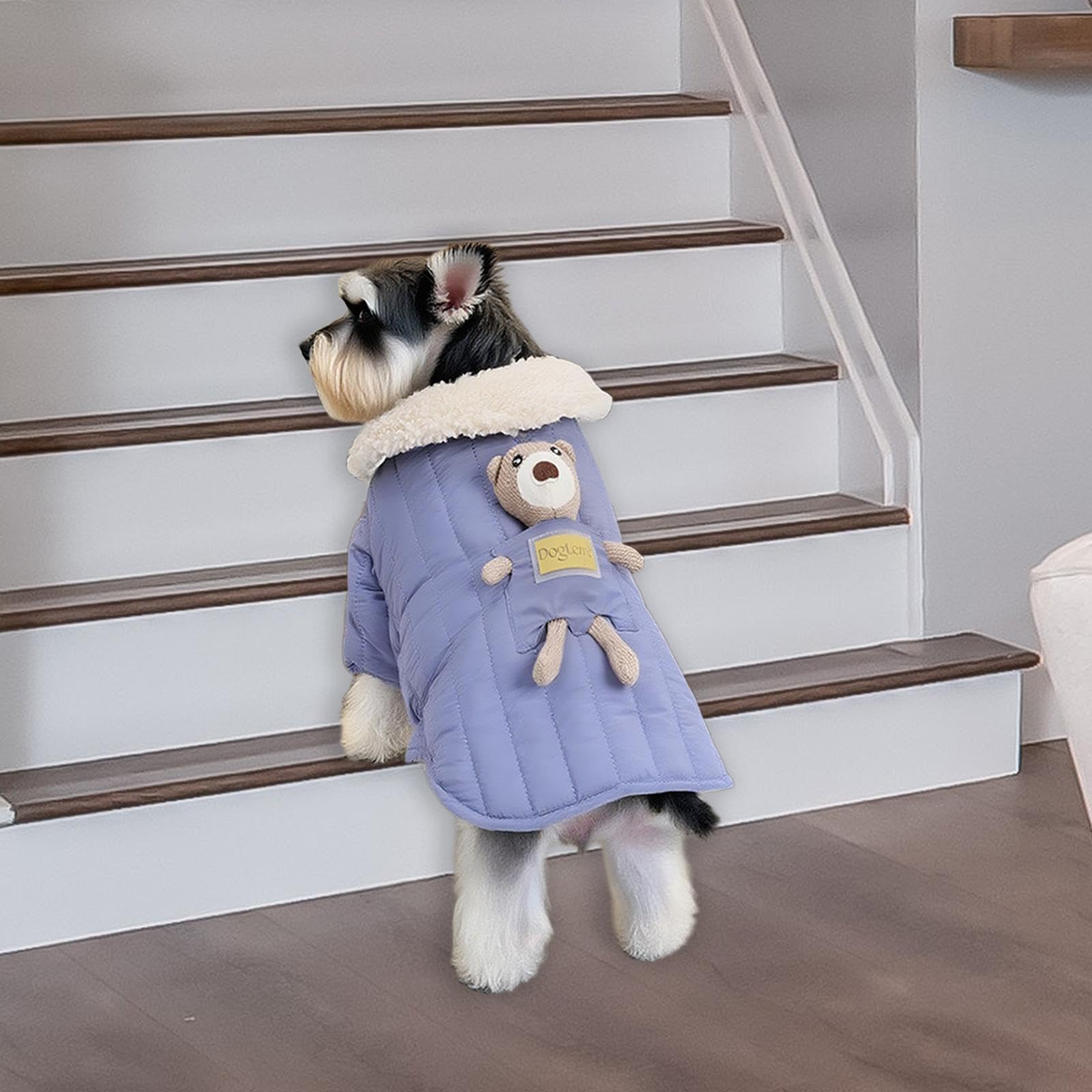 Chaqueta de Invierno para Perro Ropa para Clima Frío Abrigo para Nieve Chaleco de Poliéster con Forro Polar Cálido Adecuado para Otoño E Invierno, Blue M