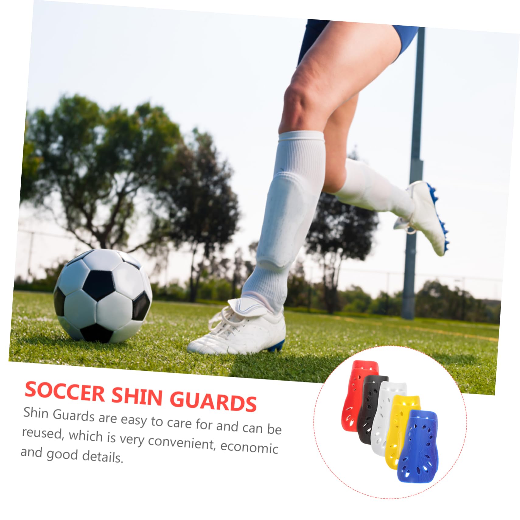 WOONEKY 5Pairs Shin Guards Reusable Soccer Leg Protectors for Adults Breathable Pads for Injury Prevention Colors