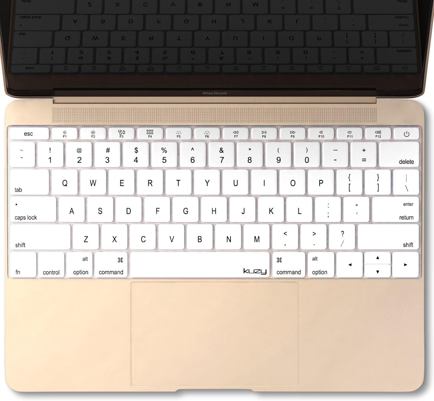 Kuzy Compatible with MacBook Pro 13 inch Keyboard Cover A1708 No TouchBar and MacBook 12 inch Keyboard Cover A1534 Silicone Skin, White