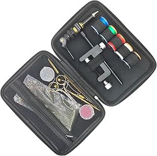 MERIGLARE Portable Rotary Fly Tying Vise Tools Adjustments Knotter Hook Tool Durable Fly Maker DIY Fly Tying Vise Table Station for Fishing Accessory