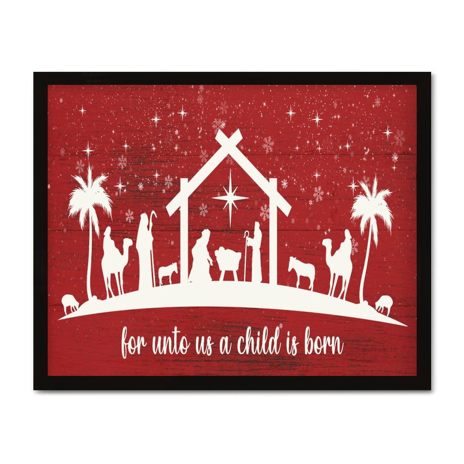 Décoration pour cheminée panneau bois Oh Holy Night vertical