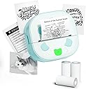 Sticker Printer, PrintPods Mini Printer, Bluetooth Portable Sticker Maker with 3 Rolls Paper, Print Pod Inkless Thermal Printers for iphone, Impresora Portátil for Notes, Journal, DIY, Kids Gift