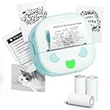 Sticker Printer, PrintPods Mini Printer, Bluetooth Portable Sticker Maker with 3 Rolls Paper, Print Pod Inkless Thermal Printers for iphone, Impresora Portátil for Notes, Journal, DIY, Kids Gift