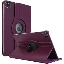 Microsonic Apple iPad Pro 12.9`` 2022 6. Nesil i in K l f A2436-A2764-A2437-A2766 360 Rotating Stand Deri Mor [iPad Pro 12.9 2022 ile Uyumlu K l f - Mor]