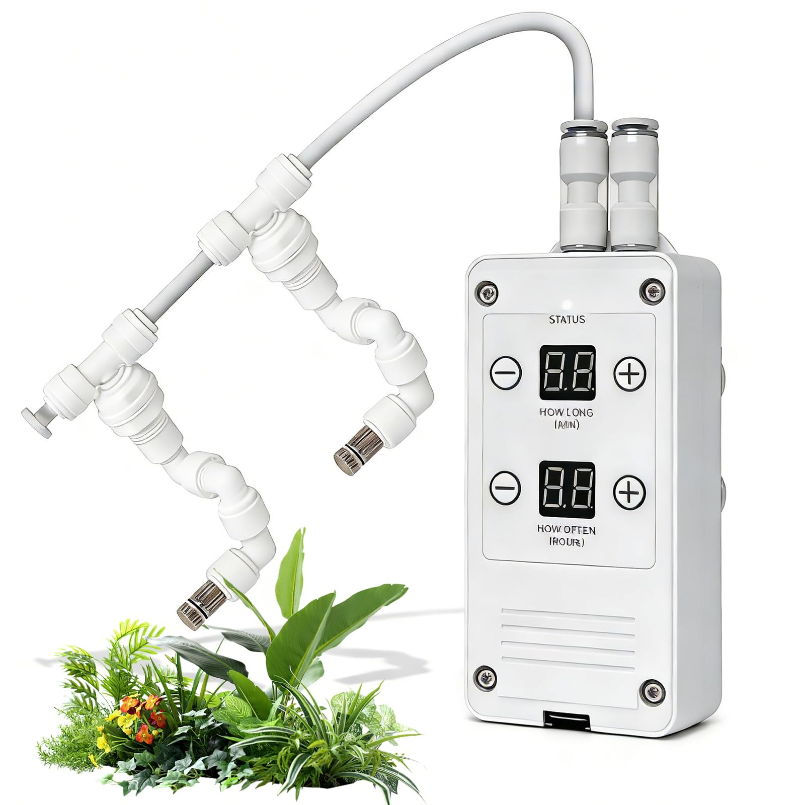Système d'arrosage intelligent pour terrarium - Système intelligent de brume pour reptiles - Avec buses de pulvérisation à 360 ° - Minuterie - Humidificateur pour reptiles - Vaporisateur automatique