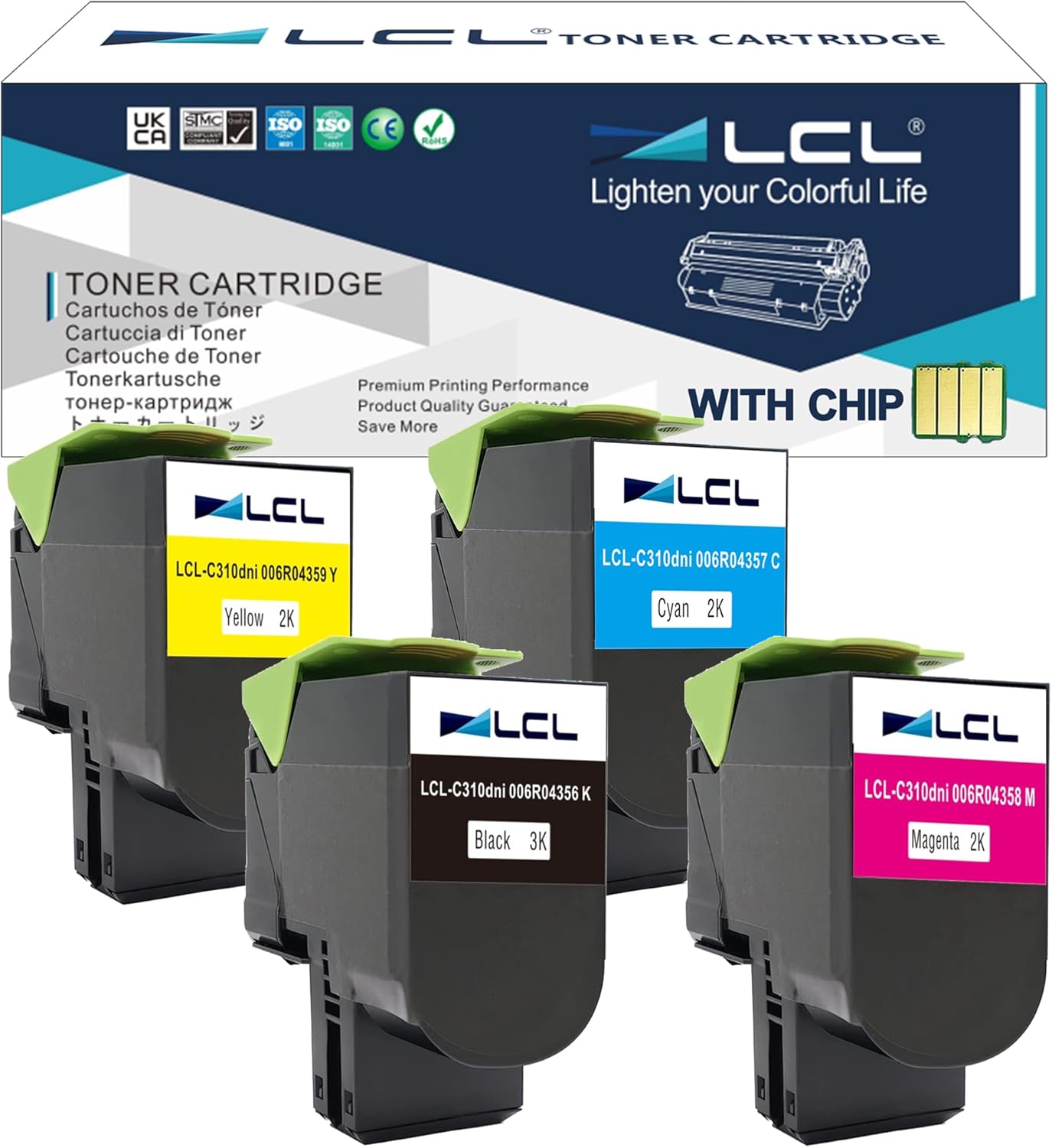 C310 C315 High Capacity Toner Cartridge Set Replacement for Xerox C310 C315 Toner 006R04356 006R04357 006R04358 006R04359 for Xerox C310 C310DNI C310DNIM C315 C315DNI Printers (KCMY)