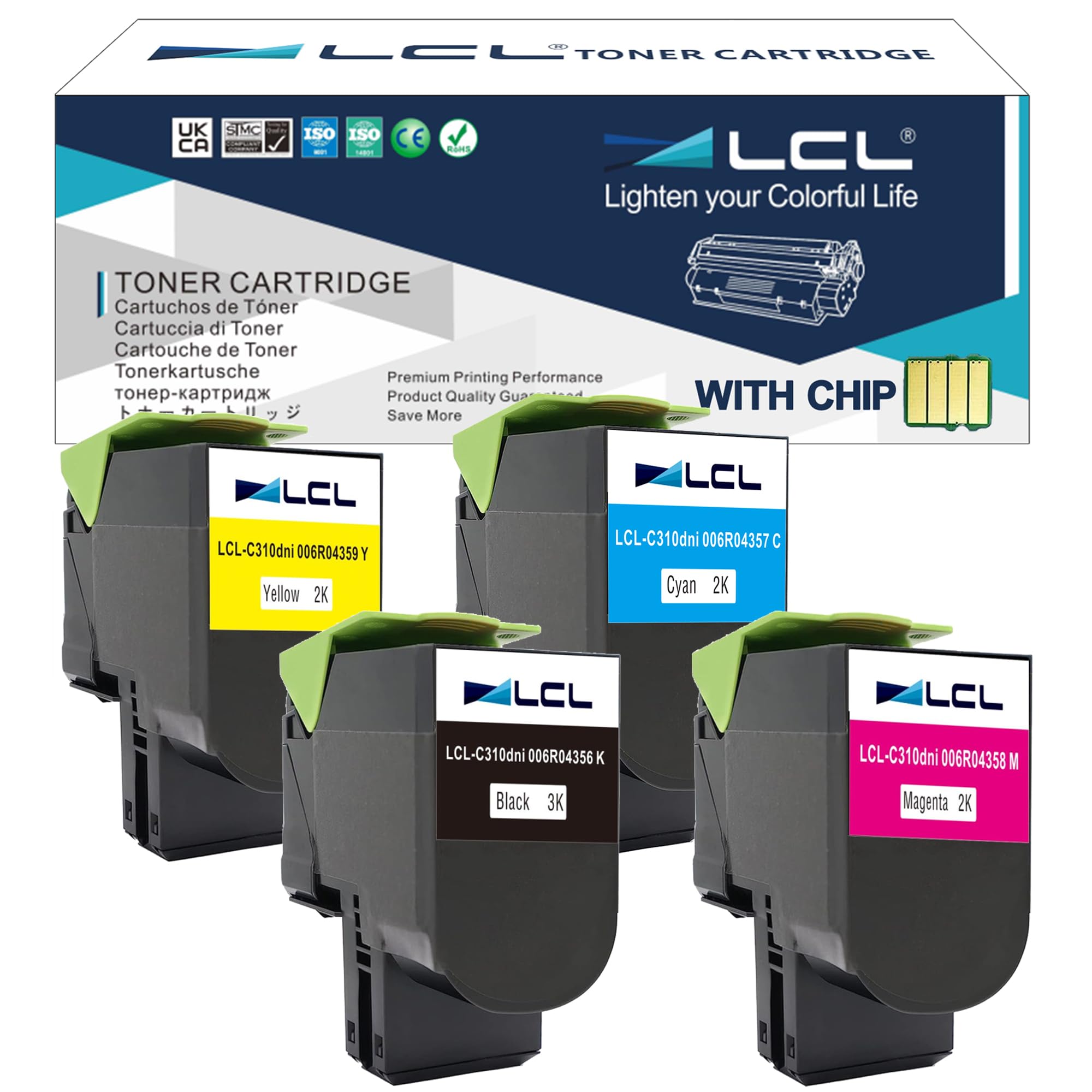 C310 C315 High Capacity Toner Cartridge Set Replacement for Xerox C310 C315 Toner 006R04356 006R04357 006R04358 006R04359 for Xerox C310 C310DNI