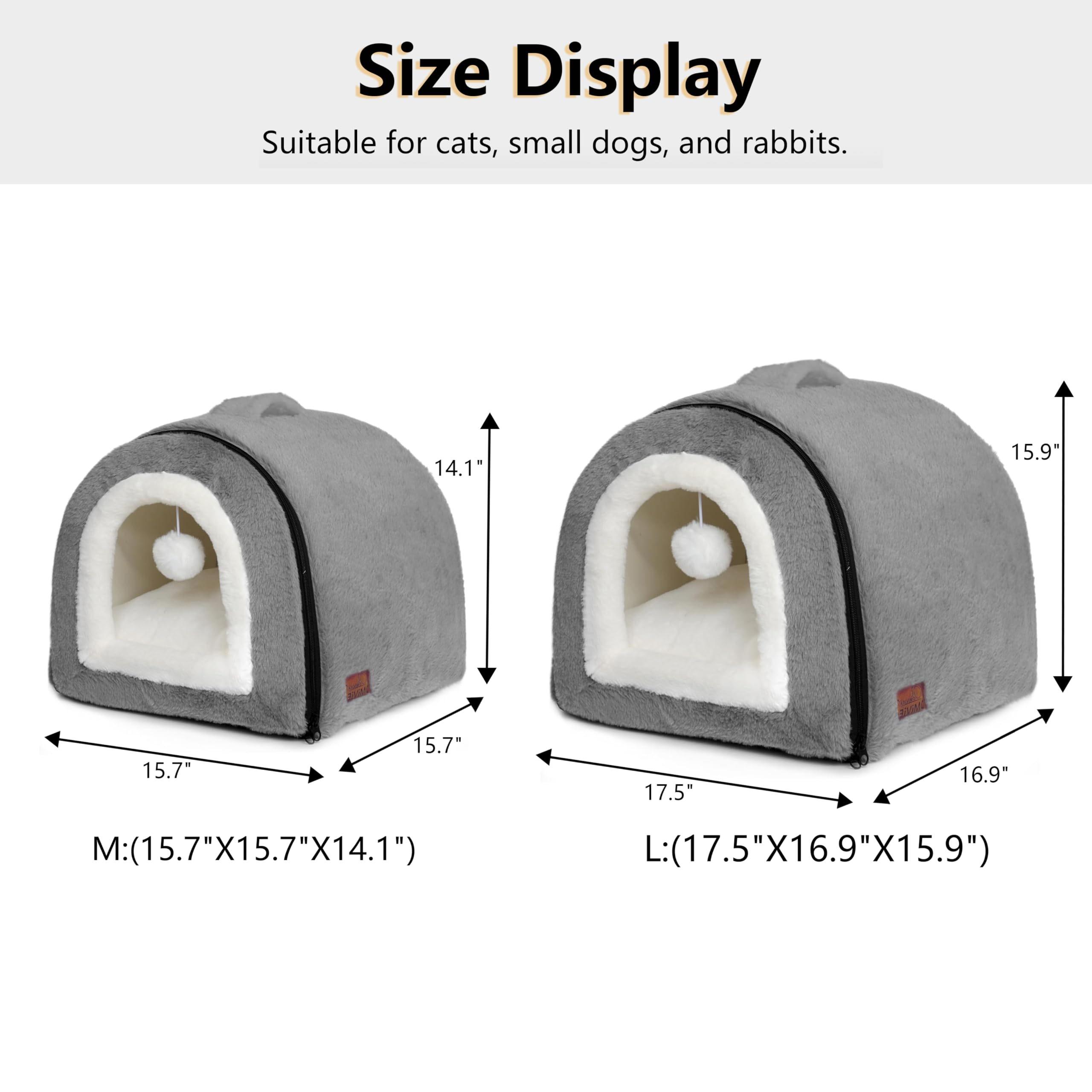 Amazon.com : OMIVIER Cat Bed for Indoor Cats，Foldable cat cave