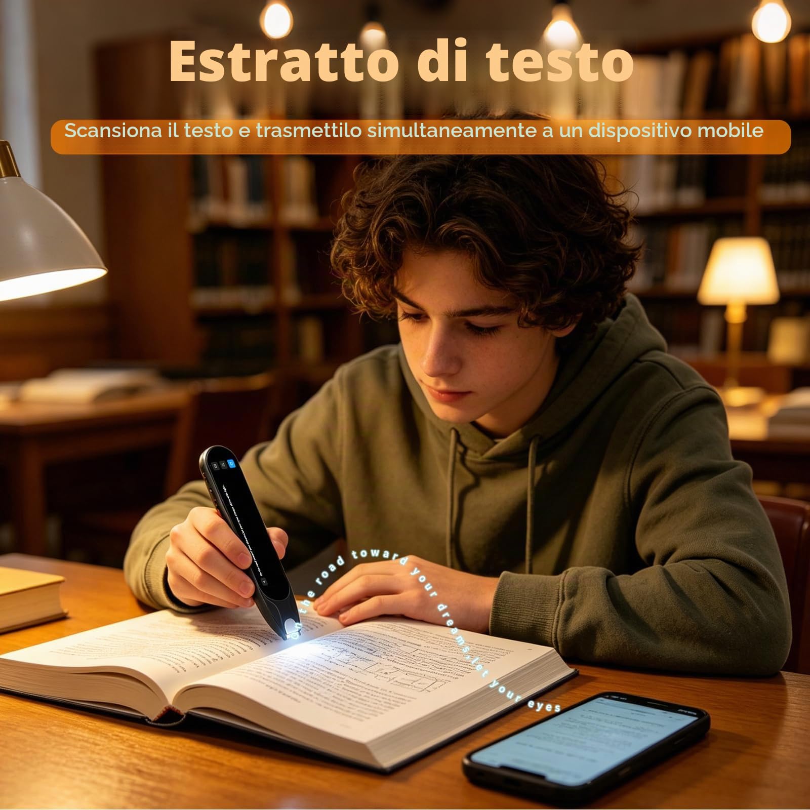Penna di traduzione e scansione per studenti di lingue, dislessia e difficoltà di apprendimento, penna per lettore di testo a voce, penna traduttore per 142 lingue (grigio