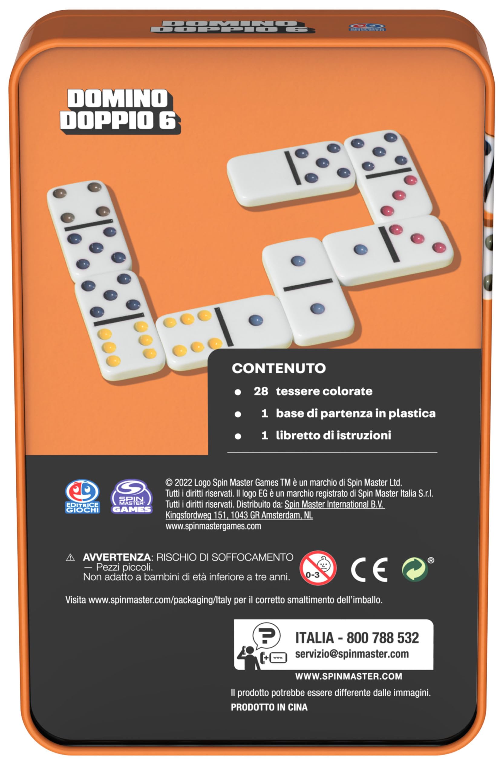 Spin Master Games, Cardinal Classics, Double 12 Dominoes Set in Storage Tin