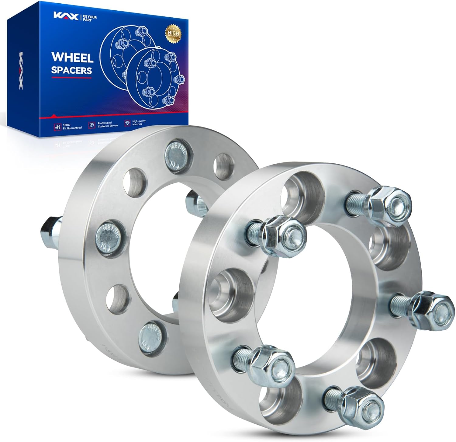 KAX 5x4.5 Wheel Spacers 1 inch for CR-V, Civic,5 Lug Spacers with 82.5mm Hub Bore M12x1.5 Studs for Accord,CX-5,Sonata, RAV4,Tacoma,Camry,Patriot,2Pcs 5x114.3mm Aluminum Tire Spacer