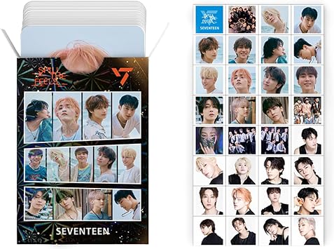 KPOPBP Seventeen Spill The Feels Album Photocards 60 PCS KPOP Lomo Cards Set 32 PCS Stickers Seventeen Photo Cards Merch gift for Boys and Girls