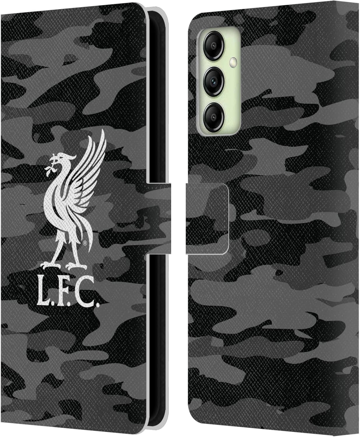 Head Case Designs Officially Licensed Liverpool Football Club Third Colourways Crest Camou Leather Wallet Case Compatible with Samsung Galaxy A14 5G