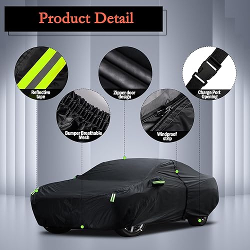 Miniatura 37 de Migaven - Funda de automóvil impermeable para todo tipo de clima, funda exterior completa para automóviles, protección contra la lluvia, sol