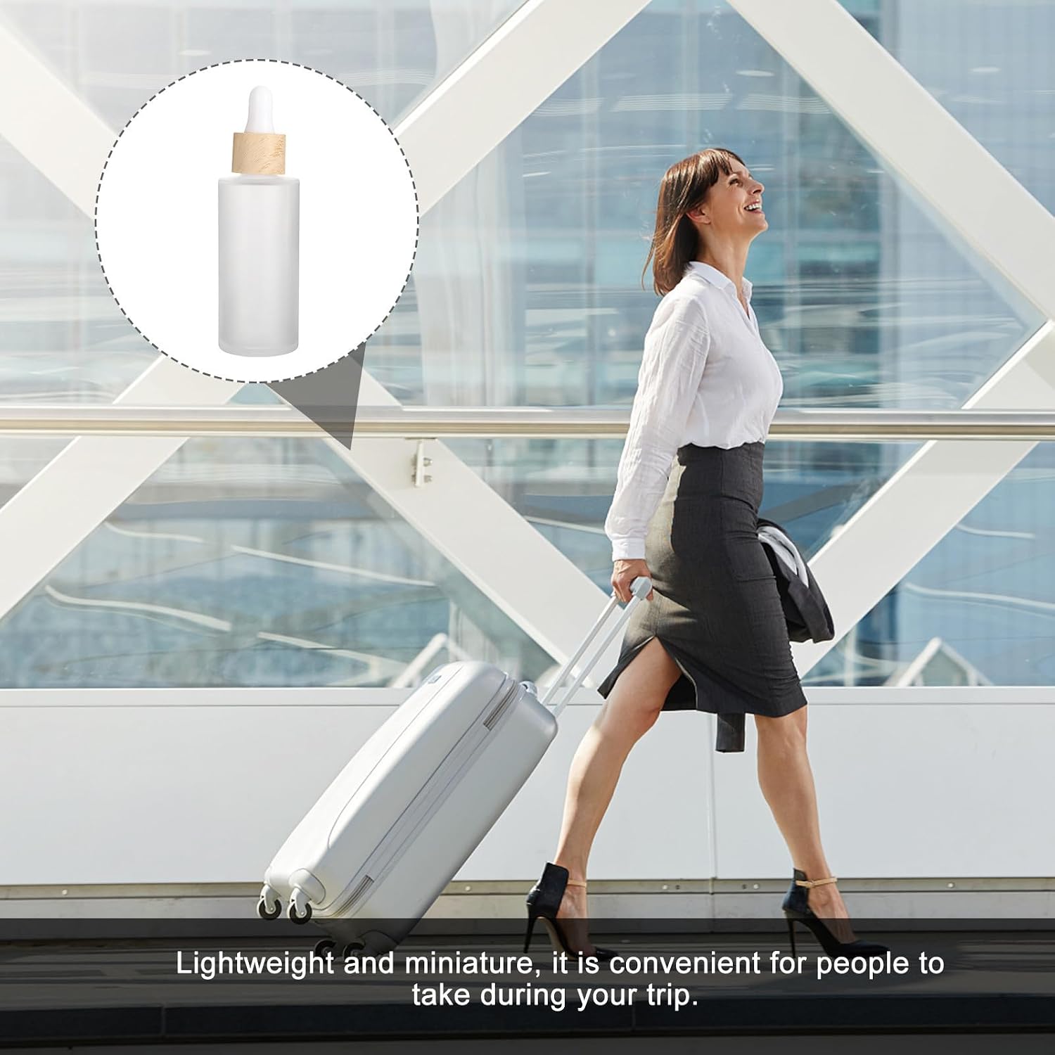 Cabilock 4pcs 50ml Frosted Glass Essential Oil Dropper Bottles, Washable and Easy to Carry Subpackaging Containers for Travel Use, for Fragrances and Essential Oils