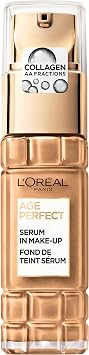 L'Or al Paris Serum in Makeup for Mature Skin, Liquid Foundation with SPF 24, For a Radiant Complexion, Age Perfect, No. 350 Sand, 1x 30 ml