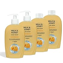 by Amazon, Sapone per le mani al latte e miele, 4 x 500 ml