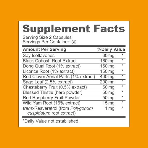 Miniatura 2 de VHC Suplemento de apoyo para la menopausia con isoflavonas de soja y equilibrio hormonal de cohosh negro, alivio de sofocos, sudores nocturnos Dong