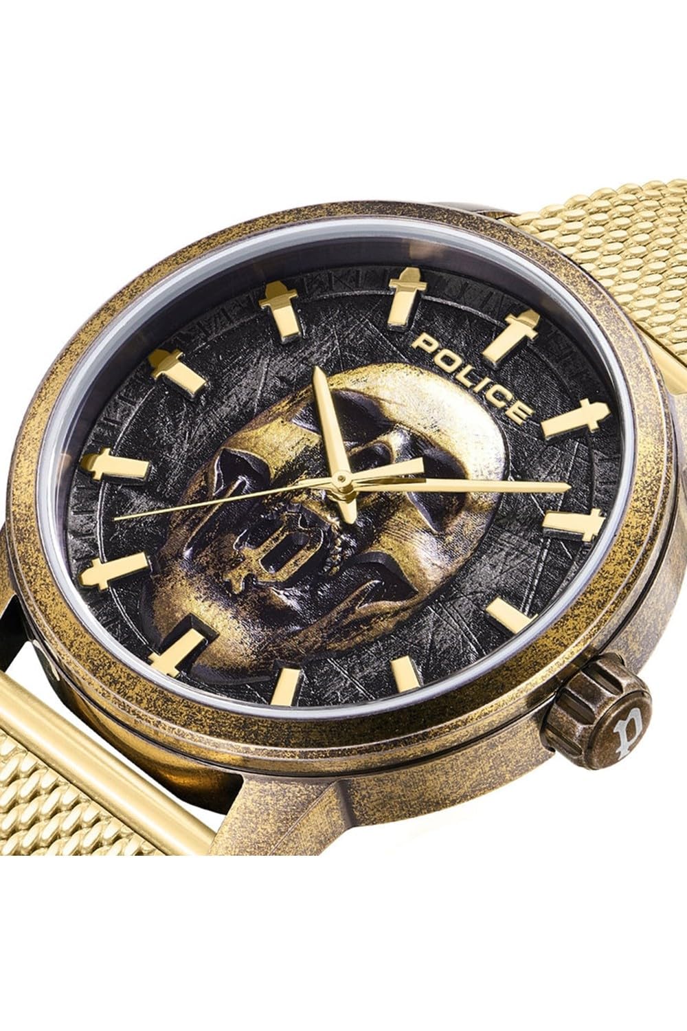 Police Watches raho Reloj para Hombre Analógico de Cuarzo con Brazalete de Acero Inoxidable PEWJG0005504