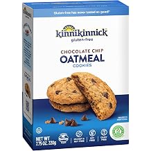 Kinnikinnick Gluten Free Oatmeal Chocolate Chip Cookies, 7.75 oz 6-Pack | Classic Oatmeal Cookie with Smooth Dark Chocolate Chips, Allergy Friendly, Vegan, Kosher, Nut Free, Peanut Free, Soy Free