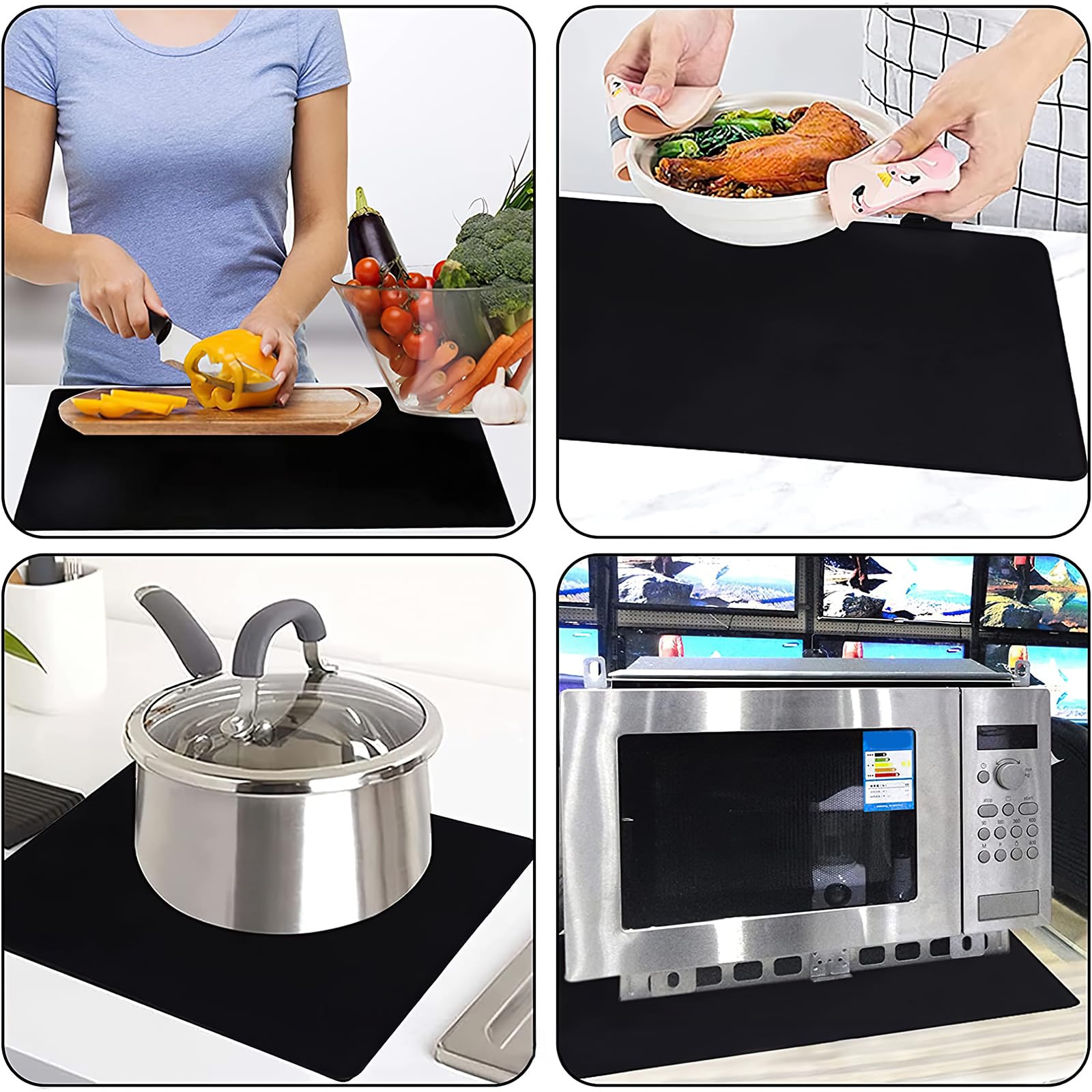 Funda de silicona para placa de inducción, placa eléctrica, protector resistente a los arañazos para placa de inducción, vitrocerámica,