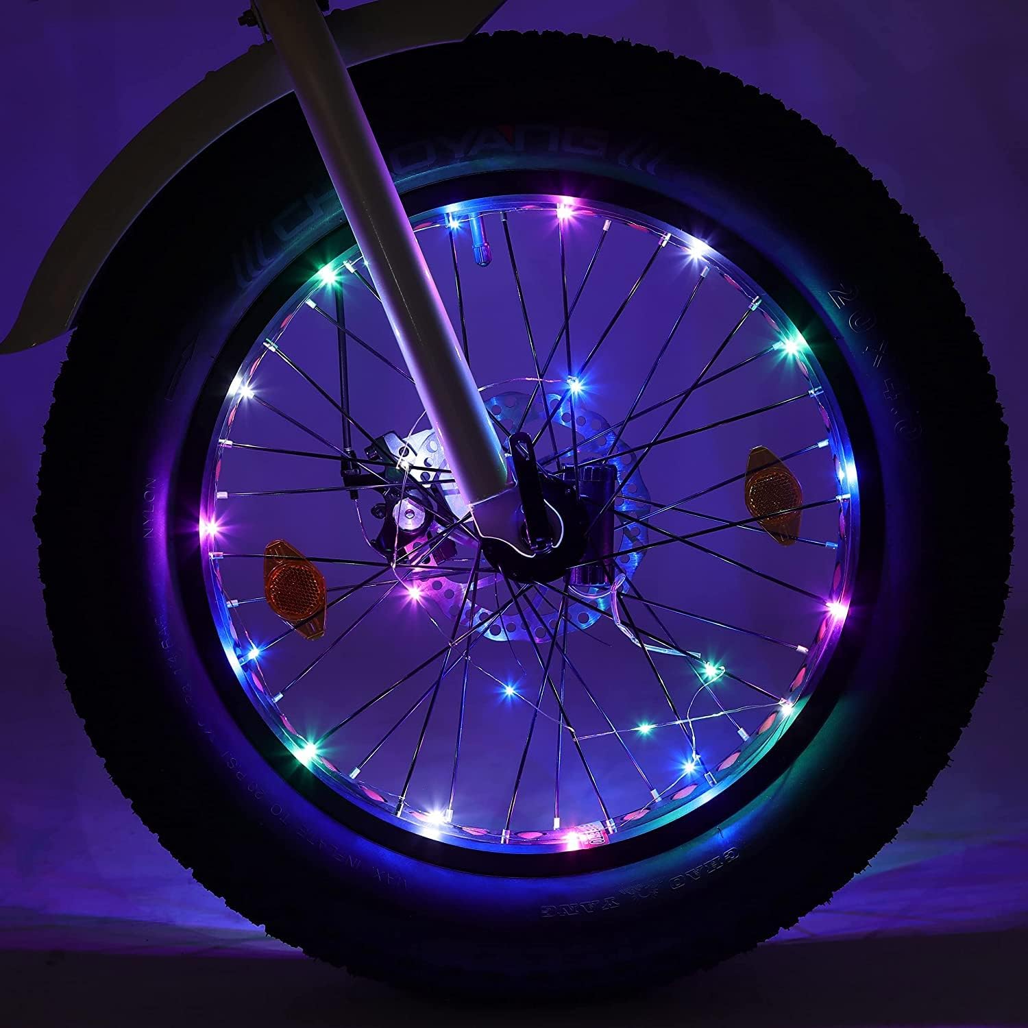 ECOTRIC Wheel Lights Bright Bike Tire Spoke Light 78 inches with USB Battery - A Wonderful Gift for Children and Adults (Green Style)