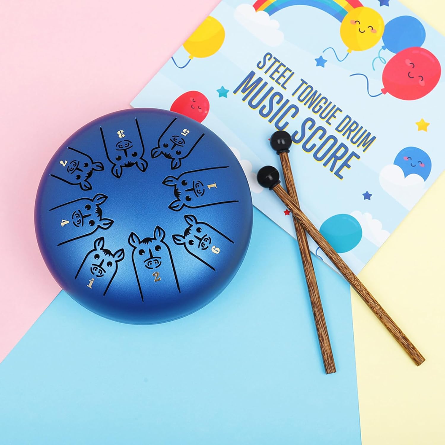12 Ethereal Drum 8 Note Steel Tongue Handpan Percussion Instrument Musical Education Toy Easy to Play Handpan Percussion Instrument for Beginner Concert Yoga