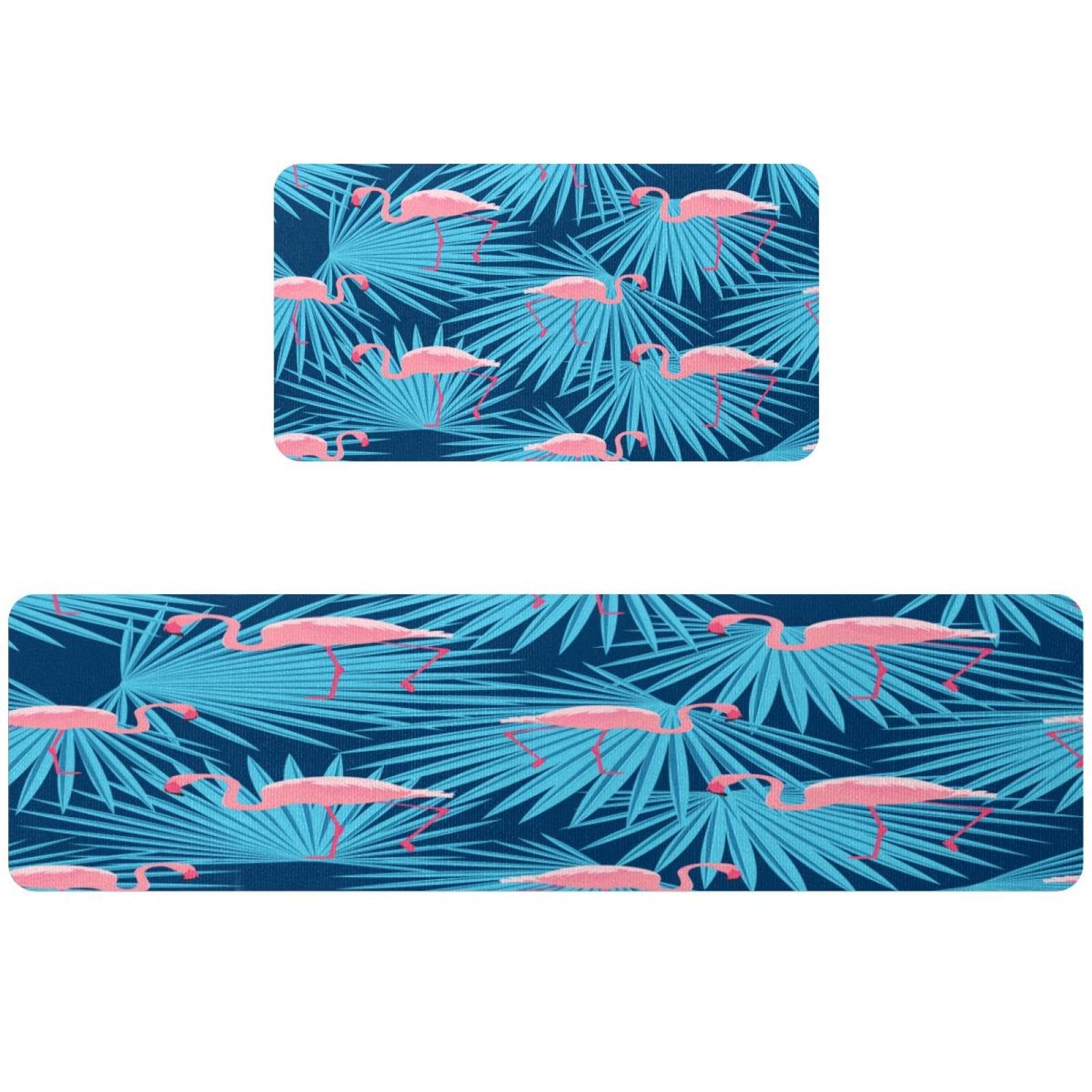 Tapete de cocina para pasillo y cuarto de lavado con estampado tropical antideslizante